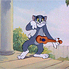 Кот Том с гитарой