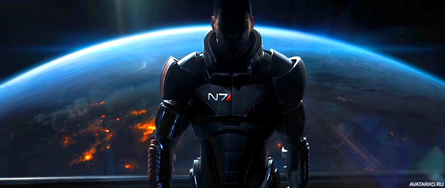 Картинка 900x382 | Капитан Нормандии Шепард со скрытым в тени лицом | Игры, Mass Effect, Mass Effect 2 коллекционное издание, картинка на аву