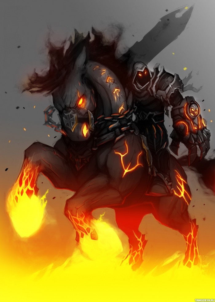Картинка 700x980 | Всадник на лошади с огненными копытами из Darksiders | Игры, Фантастика, Всадник, картинка на аву