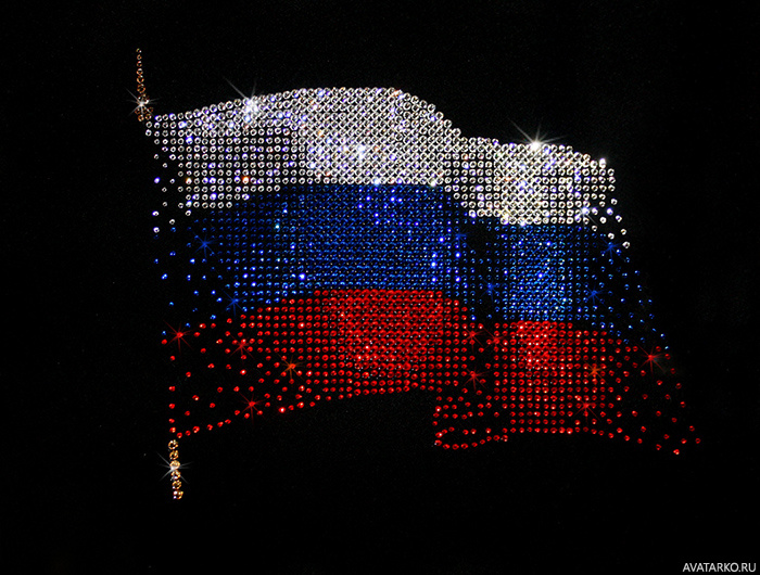 Фото 700x530 | Развевающийся флаг России из разноцветных кристаллов | Флаг, фотография