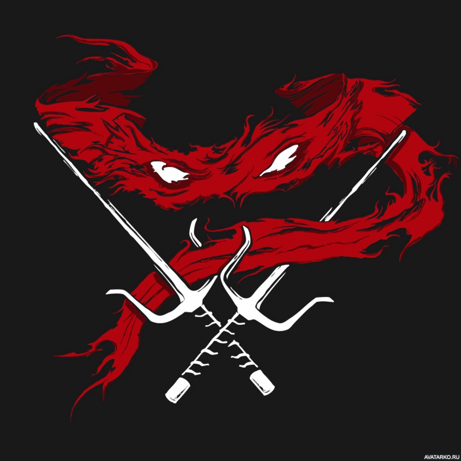 Картинка 900x900 | Красная повязка Рафаэля рядом с саями | Черепашки-ниндзя, Рафаэль, картинка на аву