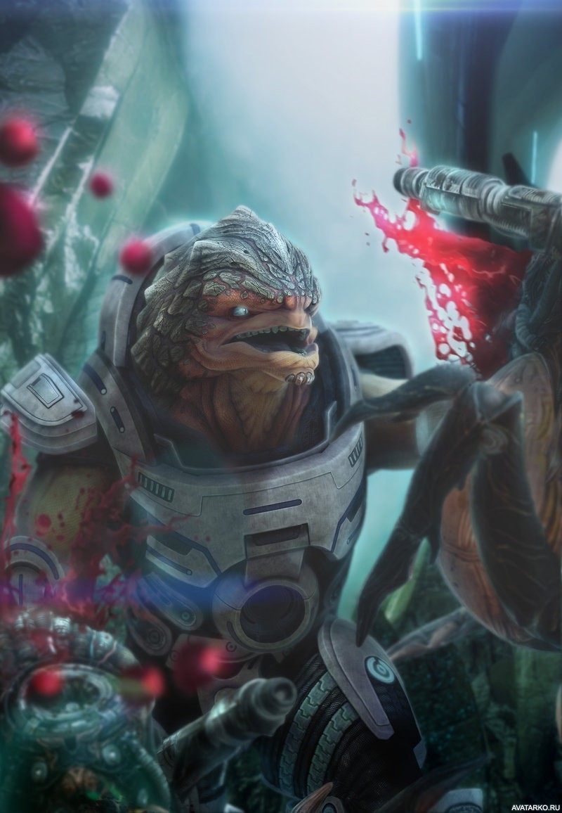 Картинка 800x1156 | Кроган Грюнт безжалостно убивает своих врагов | Игры, Mass Effect, Кроганы, картинка на аву