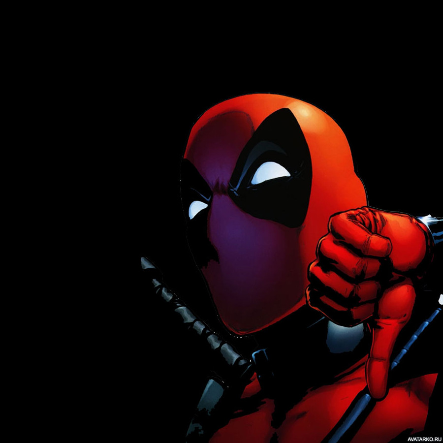 Картинка 900x900 | Дэдпул с опущенным вниз большим пальцем | Deadpool, картинка на аву