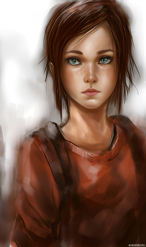 Картинка 592x1000 | Портрет Элли из первой части игры The Last of Us | Игры, The Last of Us, Элли, картинка на аву