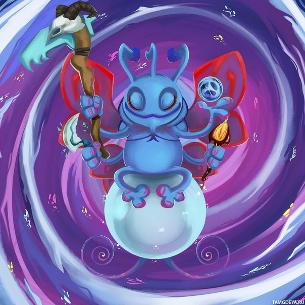 Картинка 604x603 | Puck летит с хексом и дагоном в игре Дота 2 | Игры, Dota 2, Puck, картинка на аву