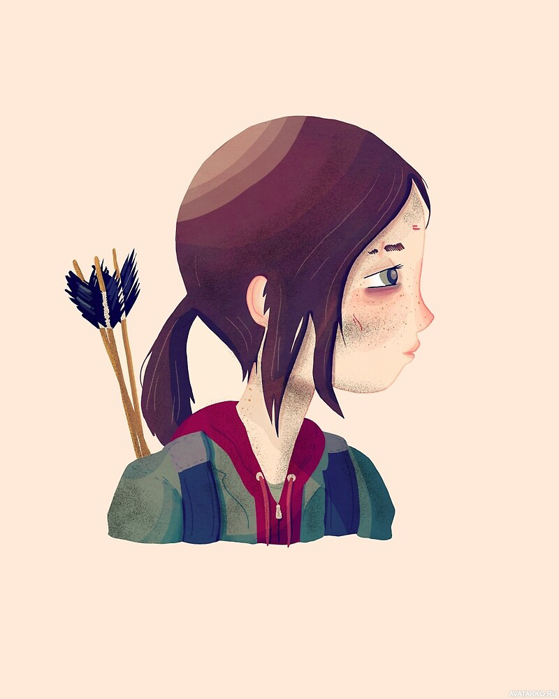 Картинка 800x1000 | Рисунок Элли со стрелами за спиной из The Last of Us | Игры, The Last of Us, Элли, картинка на аву