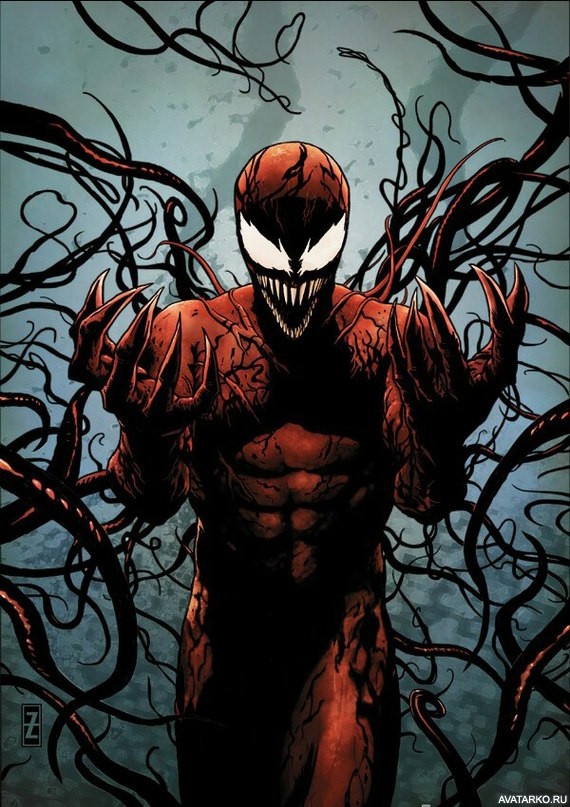 Картинка 570x807 | Carnage с улыбкой демонстрирует свои огромные когти | Carnage,   картинка на аву