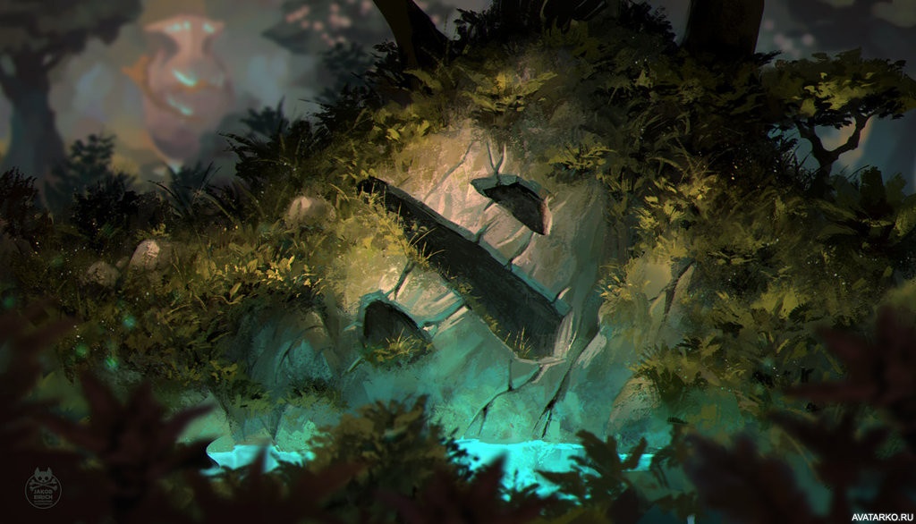 Картинка 1024x586 | Знак игры Dota 2 в камне рядом со светящейся жидкостью | Игры, Dota 2, картинка на аву