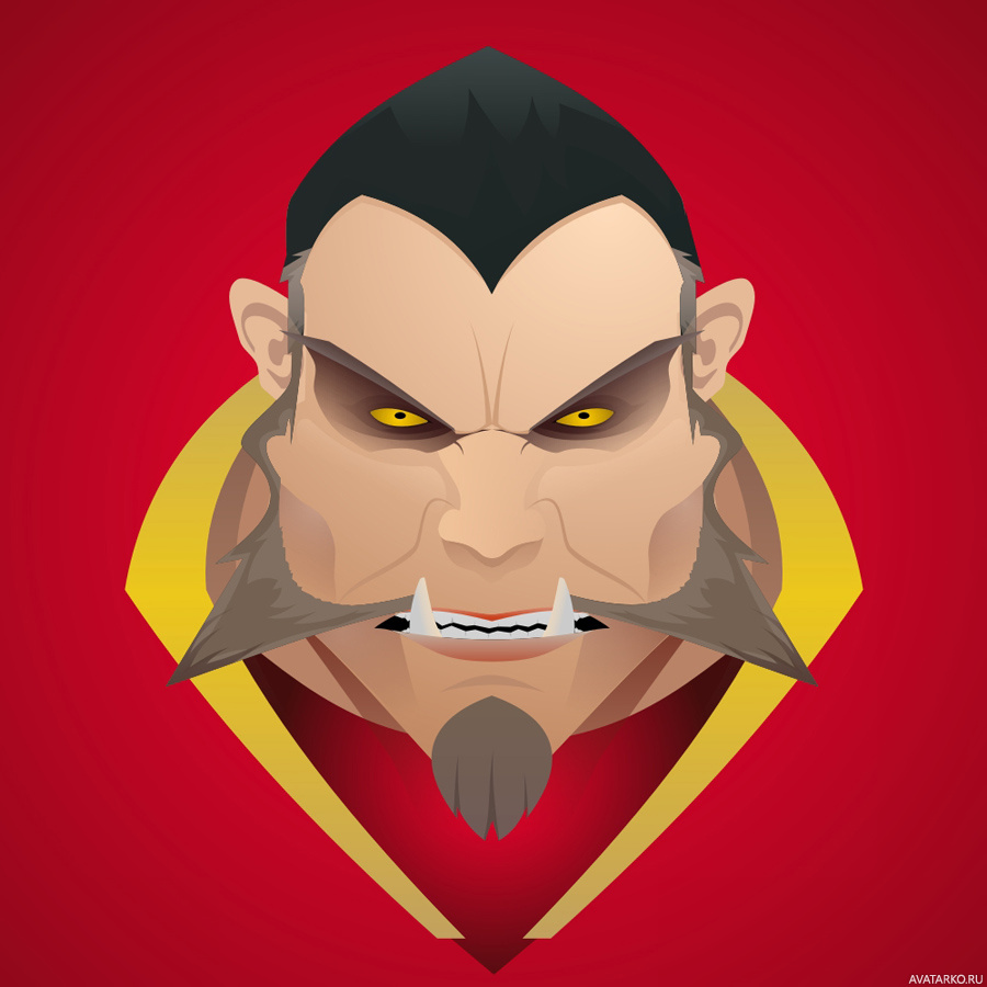 Картинка 900x900 | Портрет Ликантропа из Доты 2 на красном фоне | Игры, Dota 2, Lycanthrope, картинка на аву