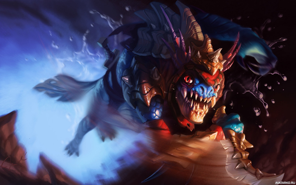 Картинка 1024x640 | Slark из Доты 2 выпрыгивает из воды с кинжалом в руке | Игры, Dota 2, Slark, Сларк из Доты 2, картинка на аву