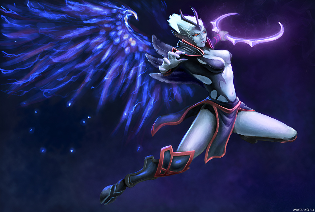 Картинка 1024x690 | Vengeful Spirit из Доты 2 замахивается для броска в прыжке | Игры, Dota 2, Vengeful Spirit, картинка на аву