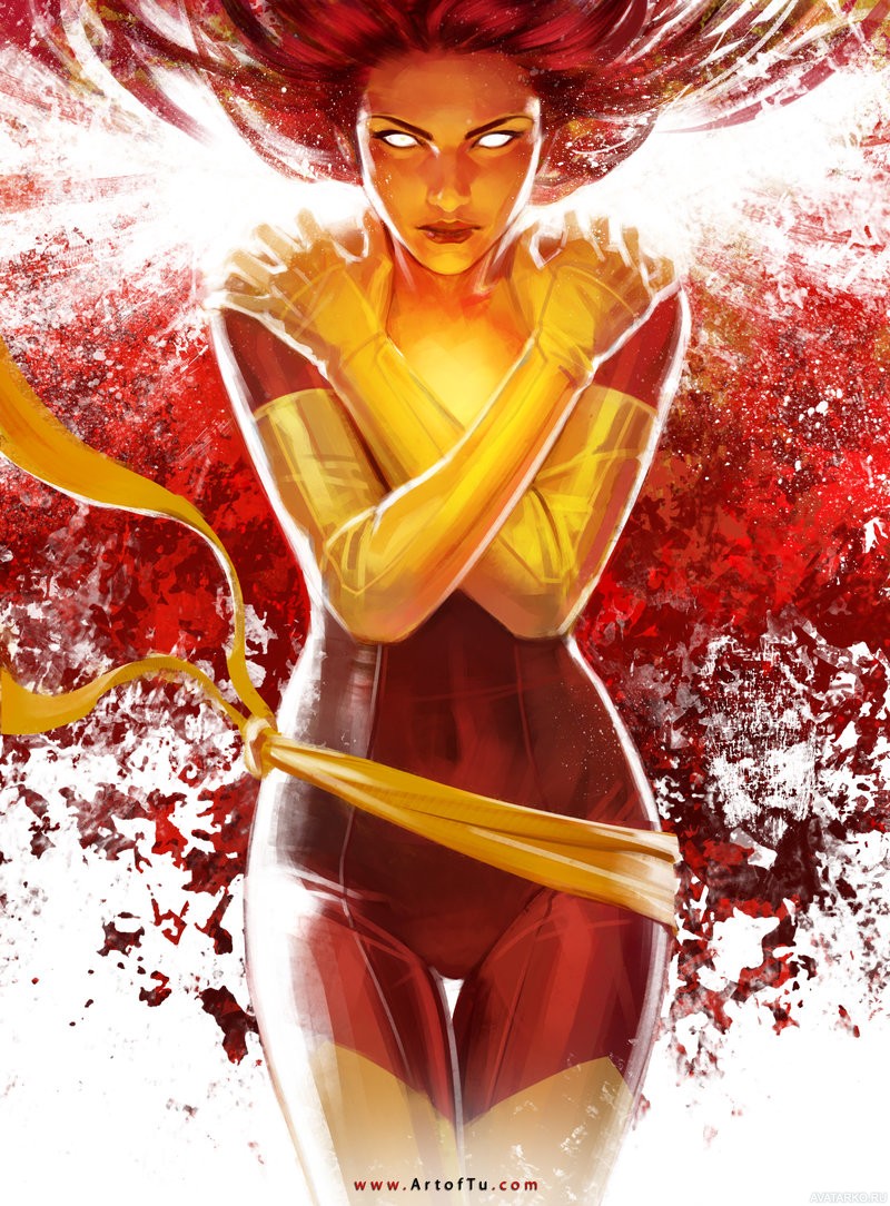 Картинка 800x1084 | Персонаж Phoenix из комиксов Marvel положила руки на плечи | Люди Икс, картинка на аву