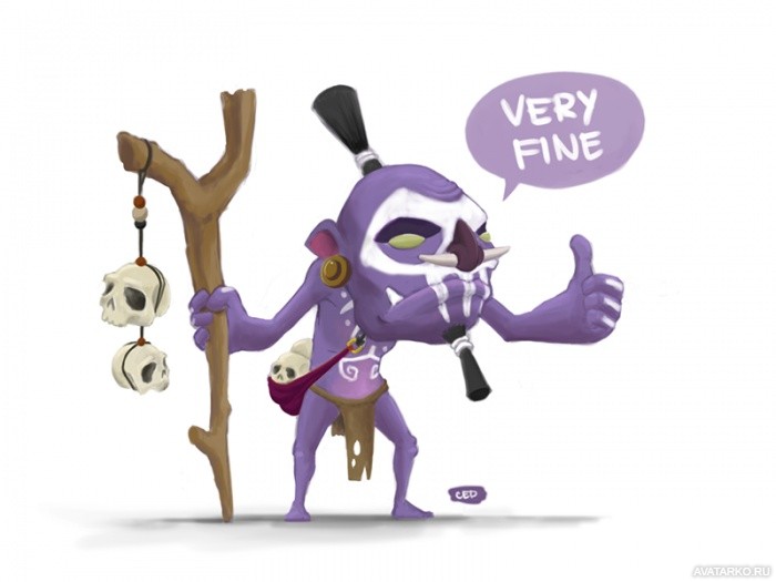 Картинка 700x525 | Witch Doctor с поднятым вверх большим пальцем в Dota 2 | Игры, Dota 2, Witch Doctor, картинка на аву