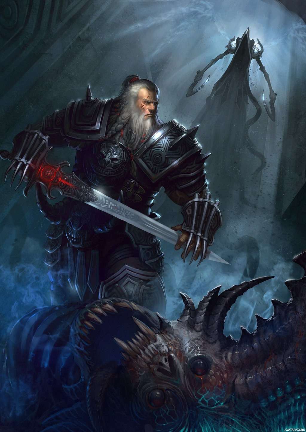 Картинка 1024x1445 | Варвар из Diablo 3 с мечом в руке на фоне Малтаэля | Игры, Меч, Diablo, Diablo 3 картинки, картинка на аву