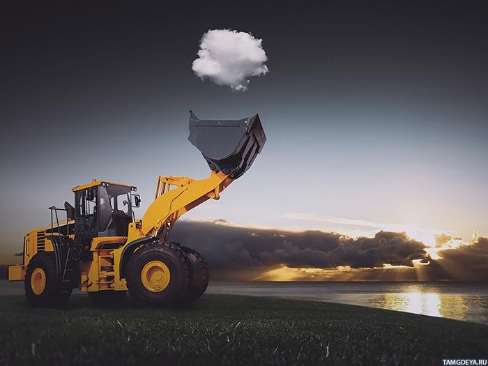 Картинка 700x525 | Погрузчик подбрасывает облако | Техника, Облака, картинка на аву