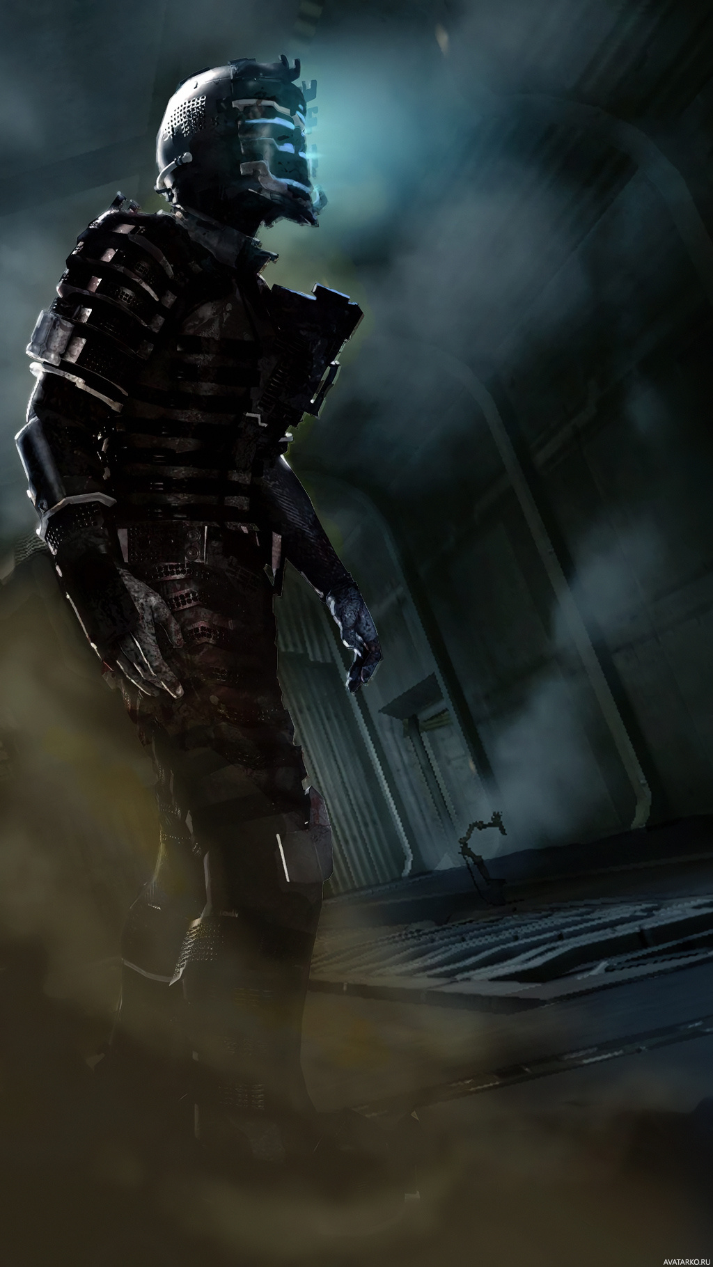 Картинка 1024x1820 | Герой игры Dead Space в тёмном, заполненном дымом коридоре | Игры, Dead Space, картинка на аву