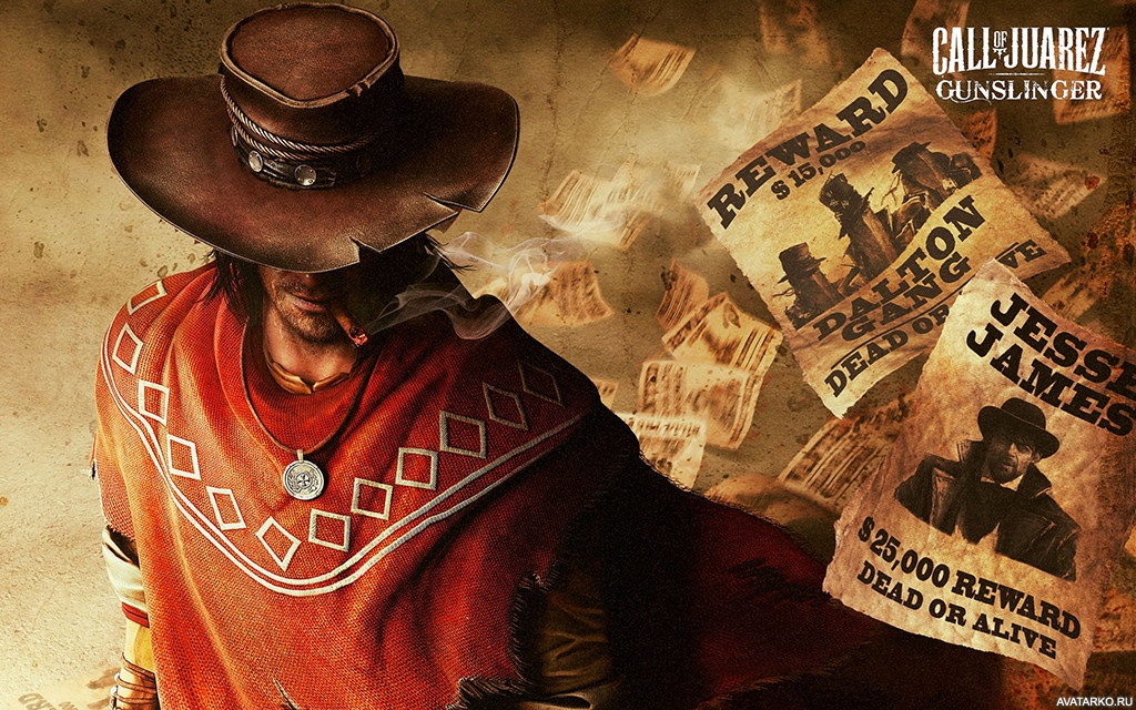 Картинка 1024x640 | Персонаж игры Call of Juarez с лицом, скрытым под ковбойской шляпой | Игры, Шляпа, картинка на аву