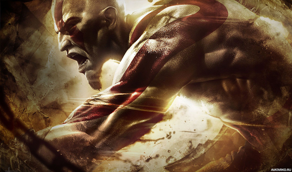 Картинка 1000x590 | Кратос из игры God of War с широко открытым ртом | Игры, Кратос, картинка на аву