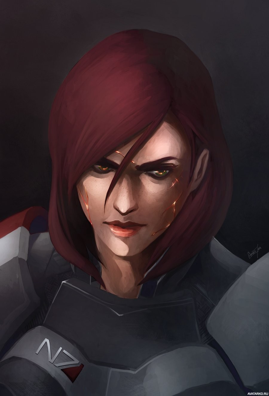 Картинка 900x1326 | Капитан Шепард из Mass Effect, девушка с шрамами на лице | Игры, Mass Effect, картинка на аву